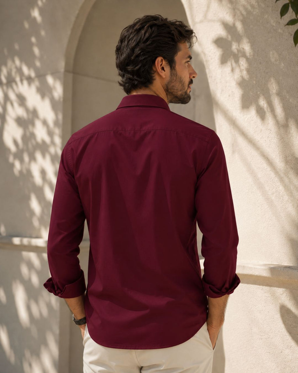 Camisa Social Manga Longa Gola Clássica Minimalista