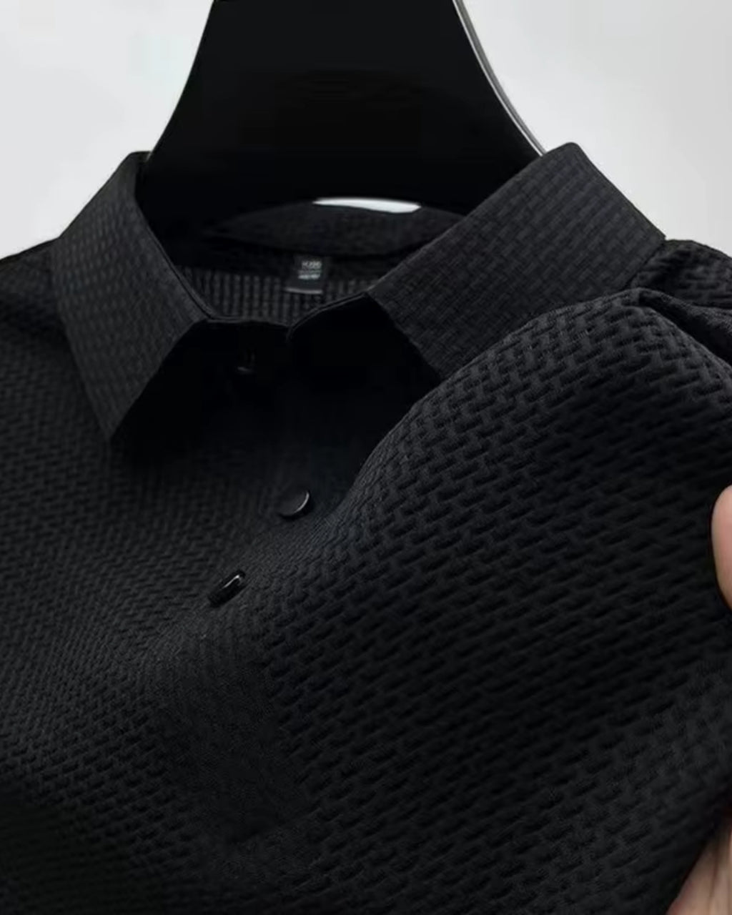 Camisa Polo Manga Curta Trama Texturizada Com Botões