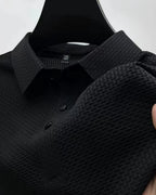 Camisa Polo Manga Curta Trama Texturizada Com Botões