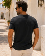 Camiseta Gola Henley Manga Curta