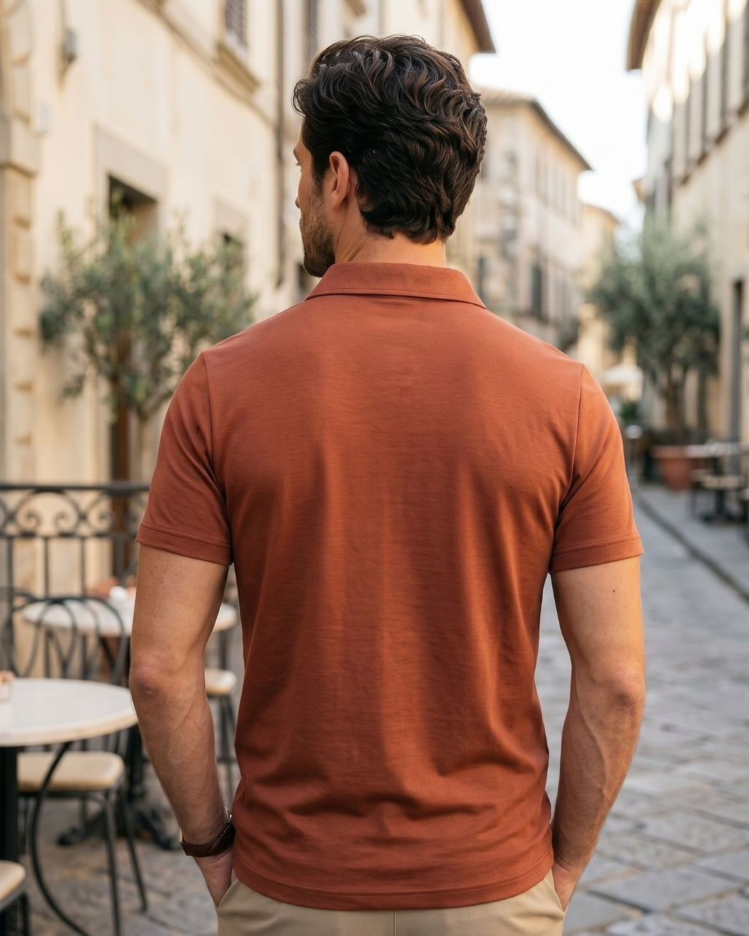 Camisa Polo Manga Curta Com Zíper Frontal Minimalista
