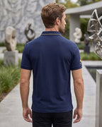 Camisa Polo Manga Curta Bordado Frontal Gola Contrastante