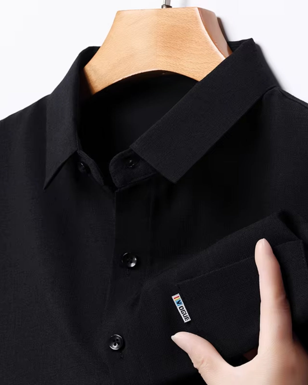 Camisa Manga Curta Textura Linho Com Bolso Frontal