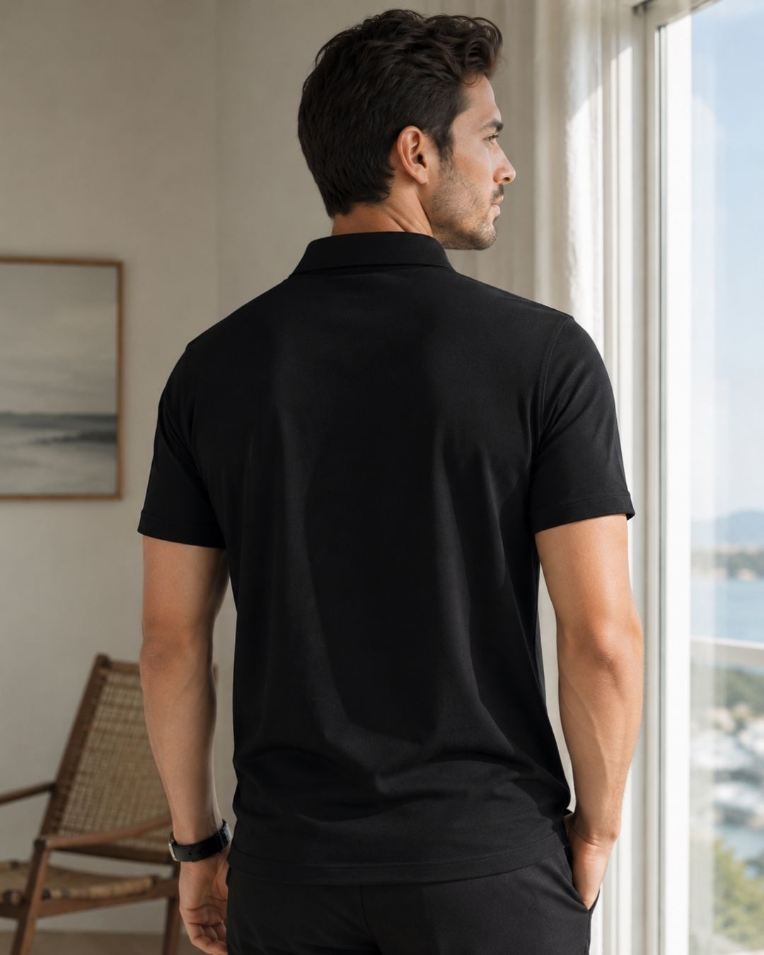 Camisa Polo Manga Com Botões