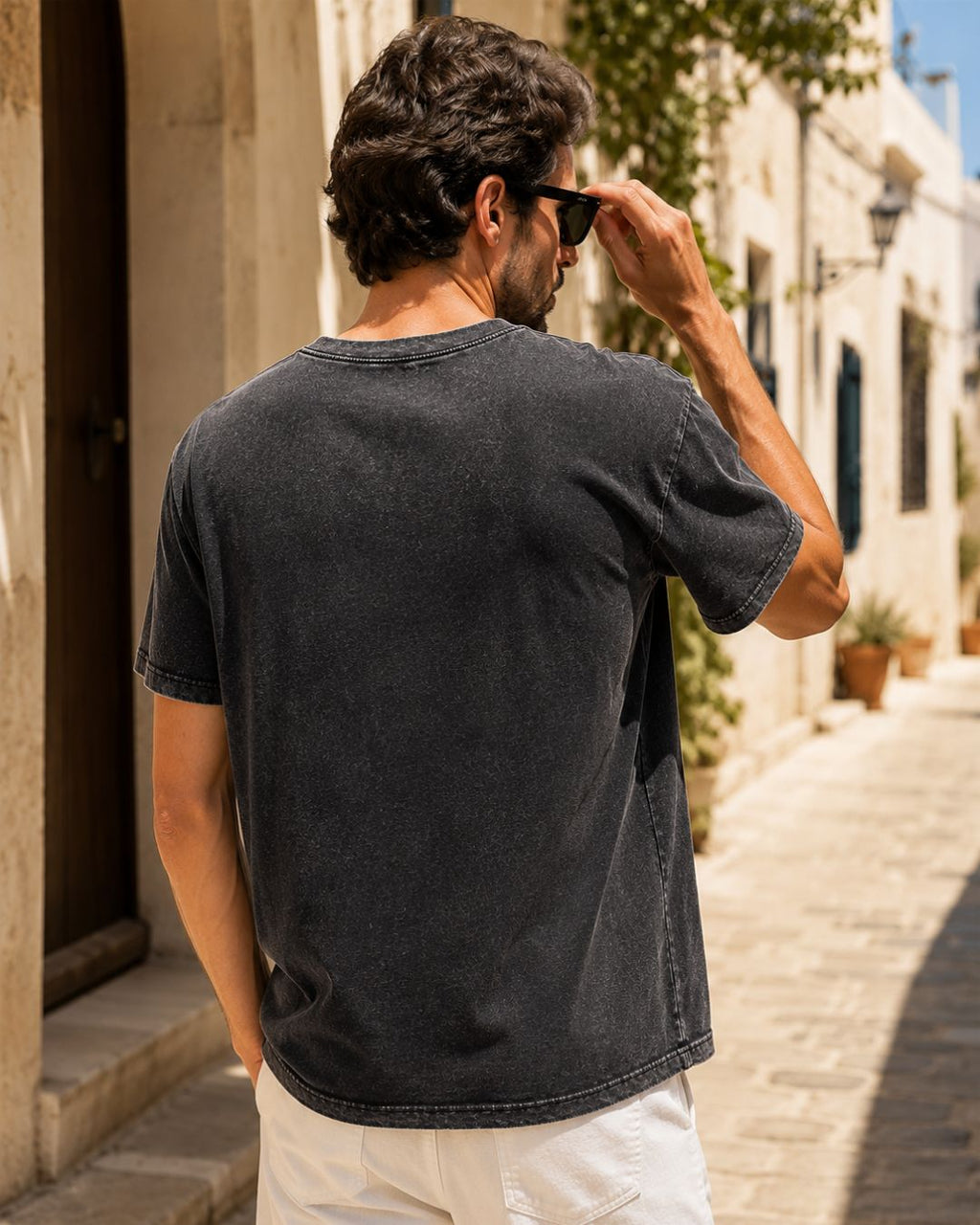 Camiseta Oversized Gola Careca Estilo Marmorizado
