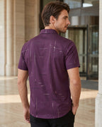 Camisa Manga Curta Estampa Geométrica Com Bolso Frontal
