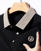 Camisa Polo Manga Curta Gola Contrastante Com Bordado