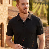 Camisa Polo Manga Curta Texturizada Listrada