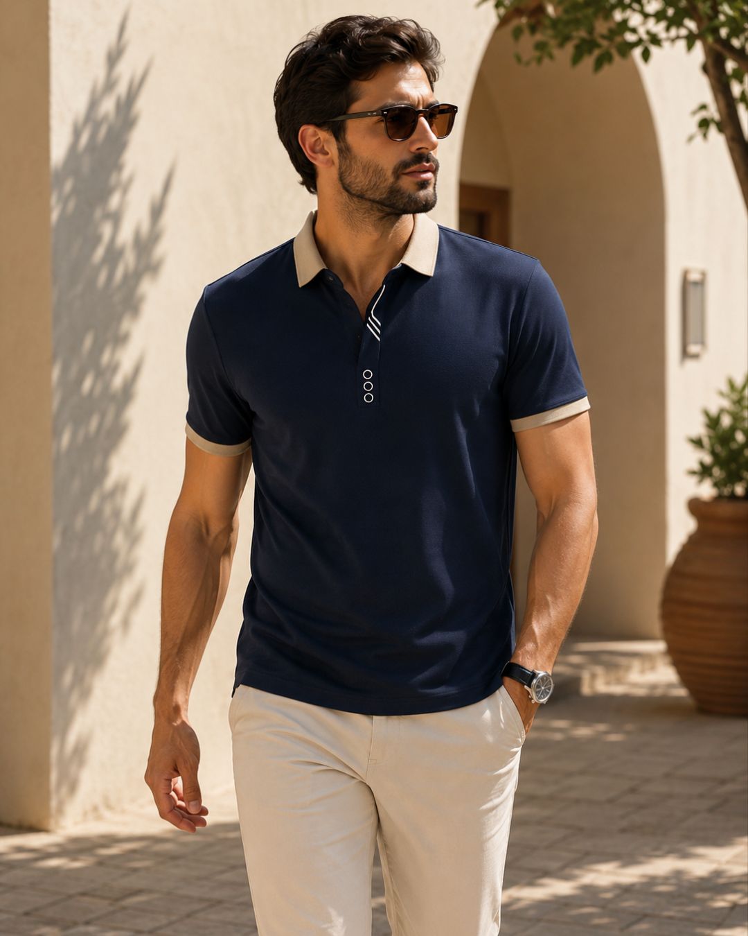 Camisa Polo Manga Curta Textura Piquet Com Zíper
