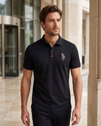 Camisa Polo Manga Curta Bordado Equestre Piquet