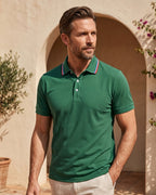 Camisa Polo Manga Curta Gola Contrastante