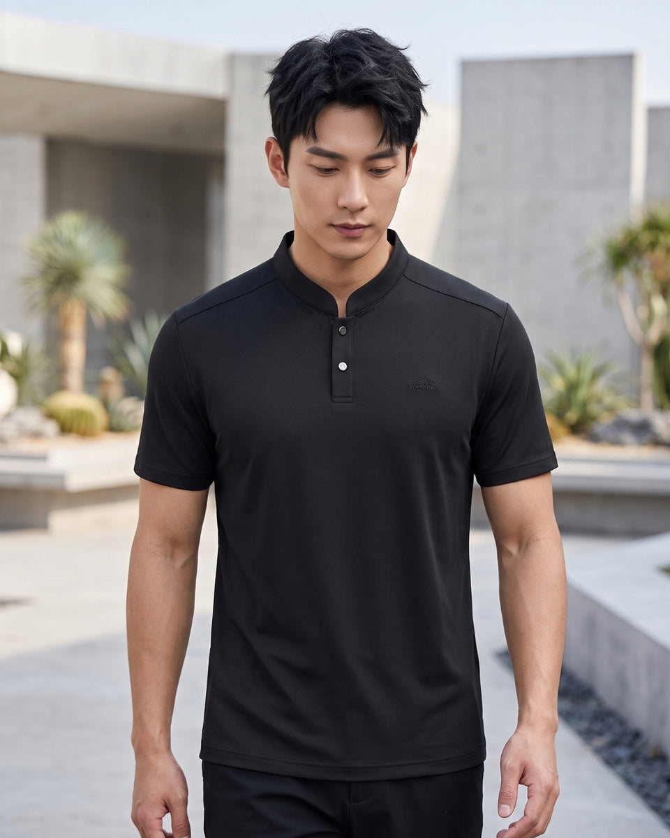 Camiseta Gola Padre Manga Curta Com Bordado Frontal