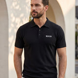 Camisa Polo Manga Curta Texturizada Com Bordado