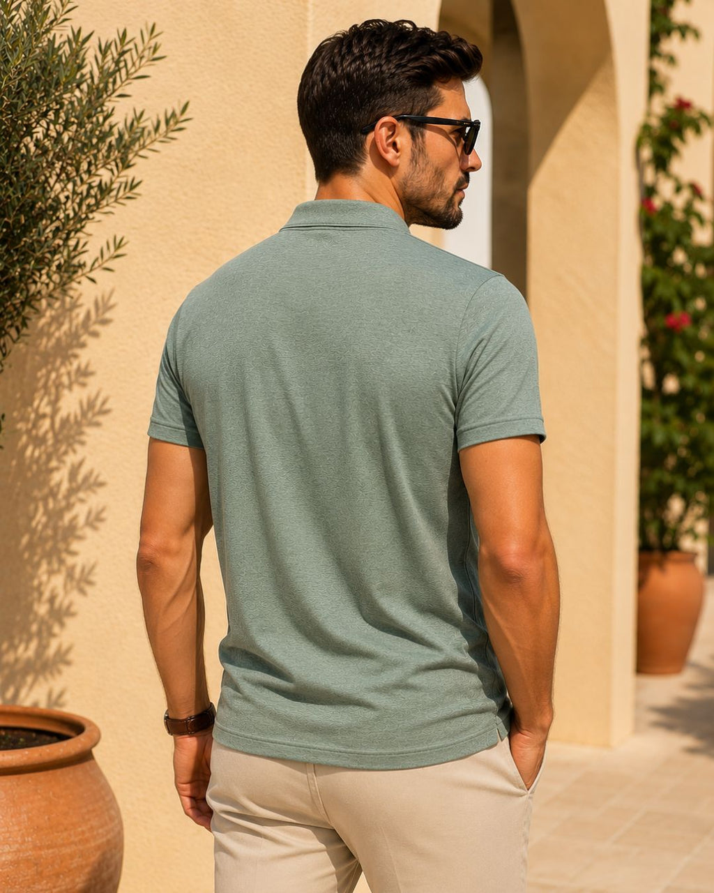 Camiseta Gola Padre Manga Curta Minimalista