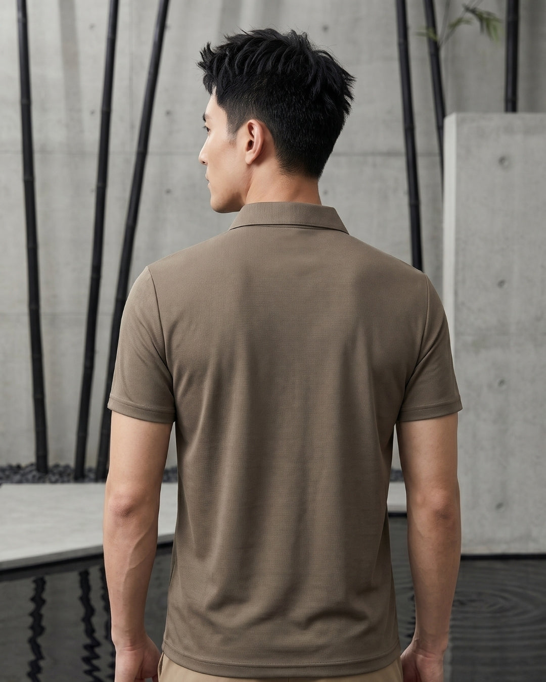 Camisa Polo Manga Curta Com Zíper Frontal Minimalista