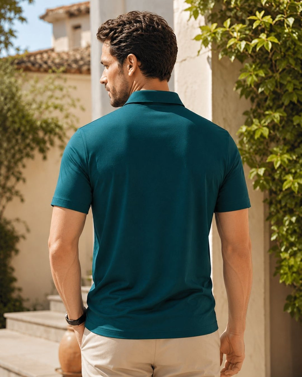 Camisa Polo Manga Com Botões