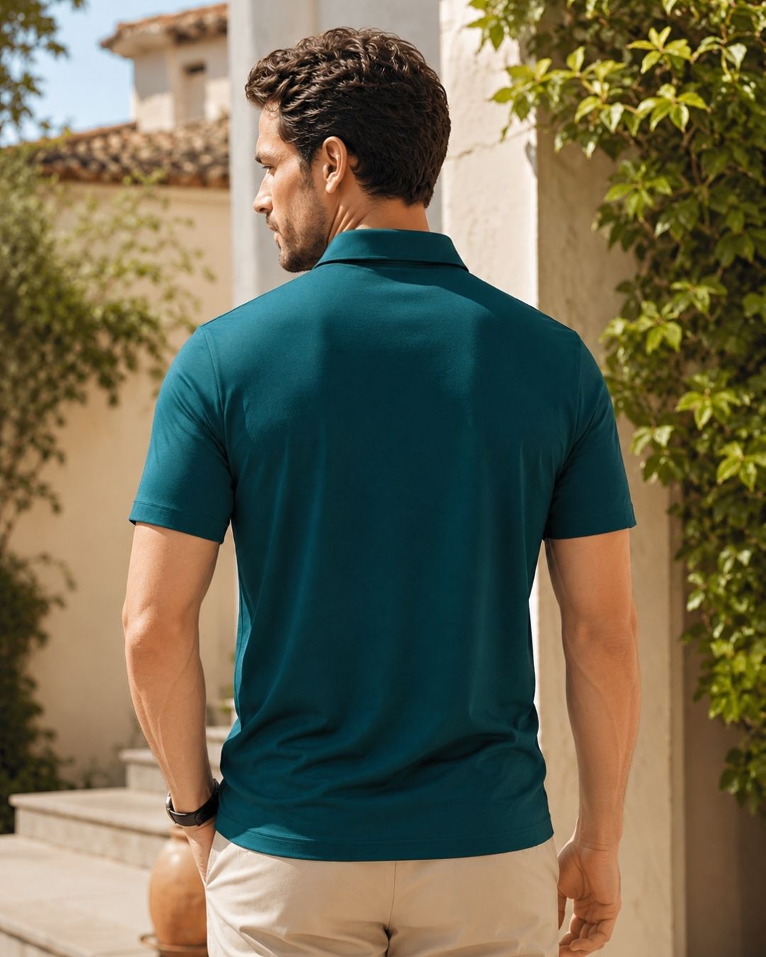 Camisa Polo Manga Com Botões