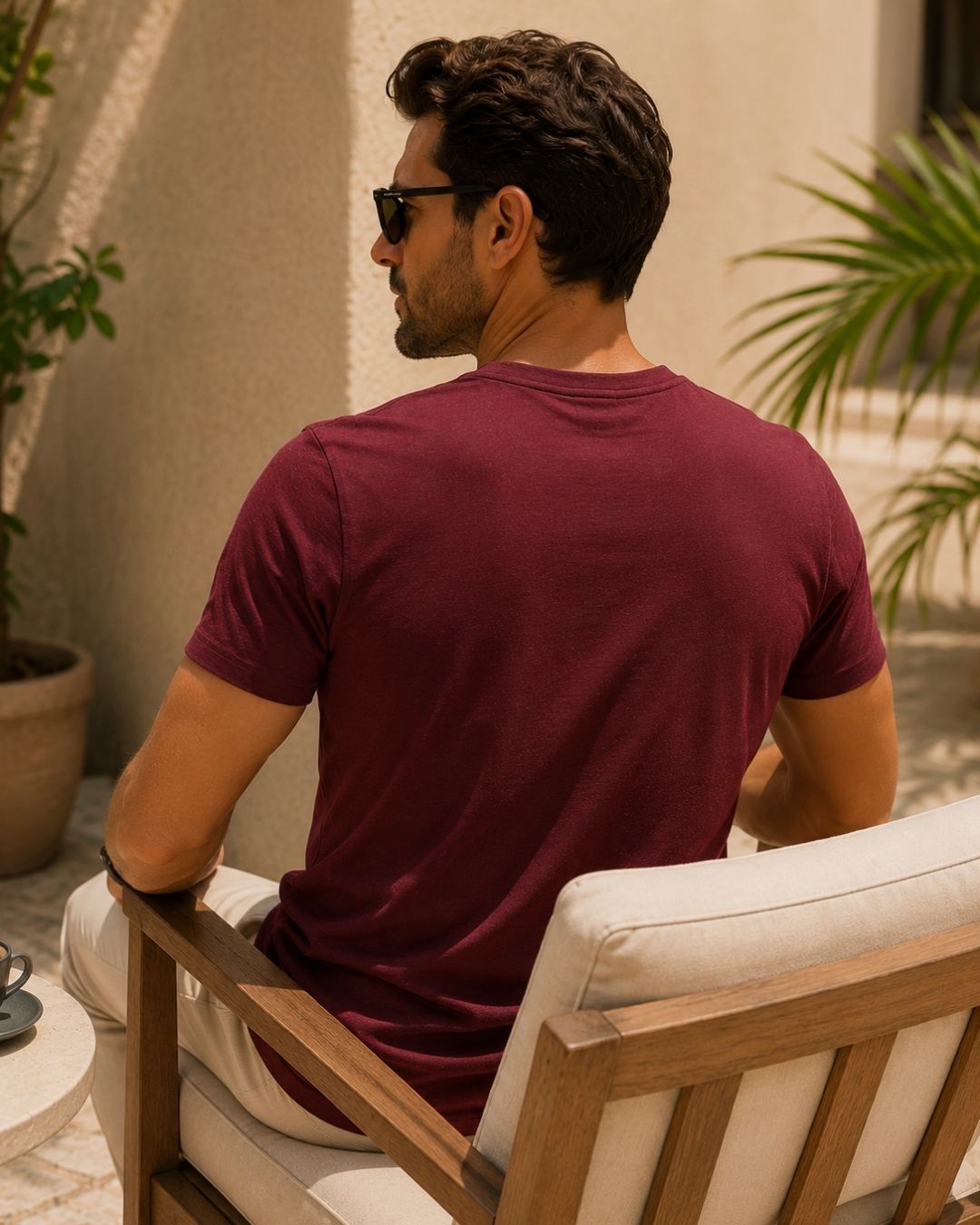 Camiseta Gola Henley Manga Curta