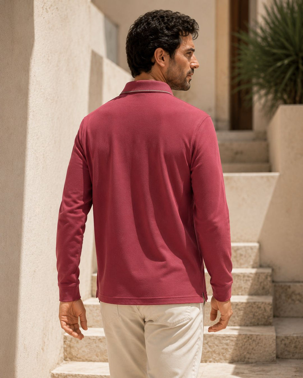 Camisa Polo Manga Longa Piquet Com Bordado Frontal