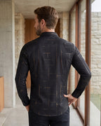 Camisa Manga Longa Estampa Geométrica Com Botões