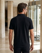 Camisa Polo Manga Curta Bordado Equestre Piquet