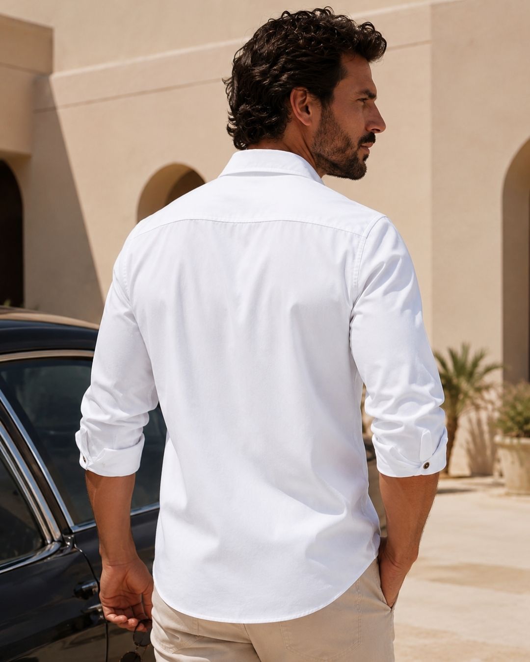 Camisa Manga Longa Com Bolsos Frontais E Botões