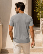 Camiseta Gola Careca Manga Curta Punho Contrastante