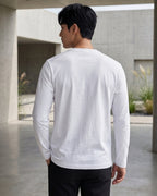 Camiseta Gola Careca Manga Longa Básica Minimalista