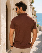 Camisa Polo Manga Curta Estampa Abstrata Minimalista