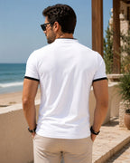 Camiseta Gola Henley Manga Curta Com Botões
