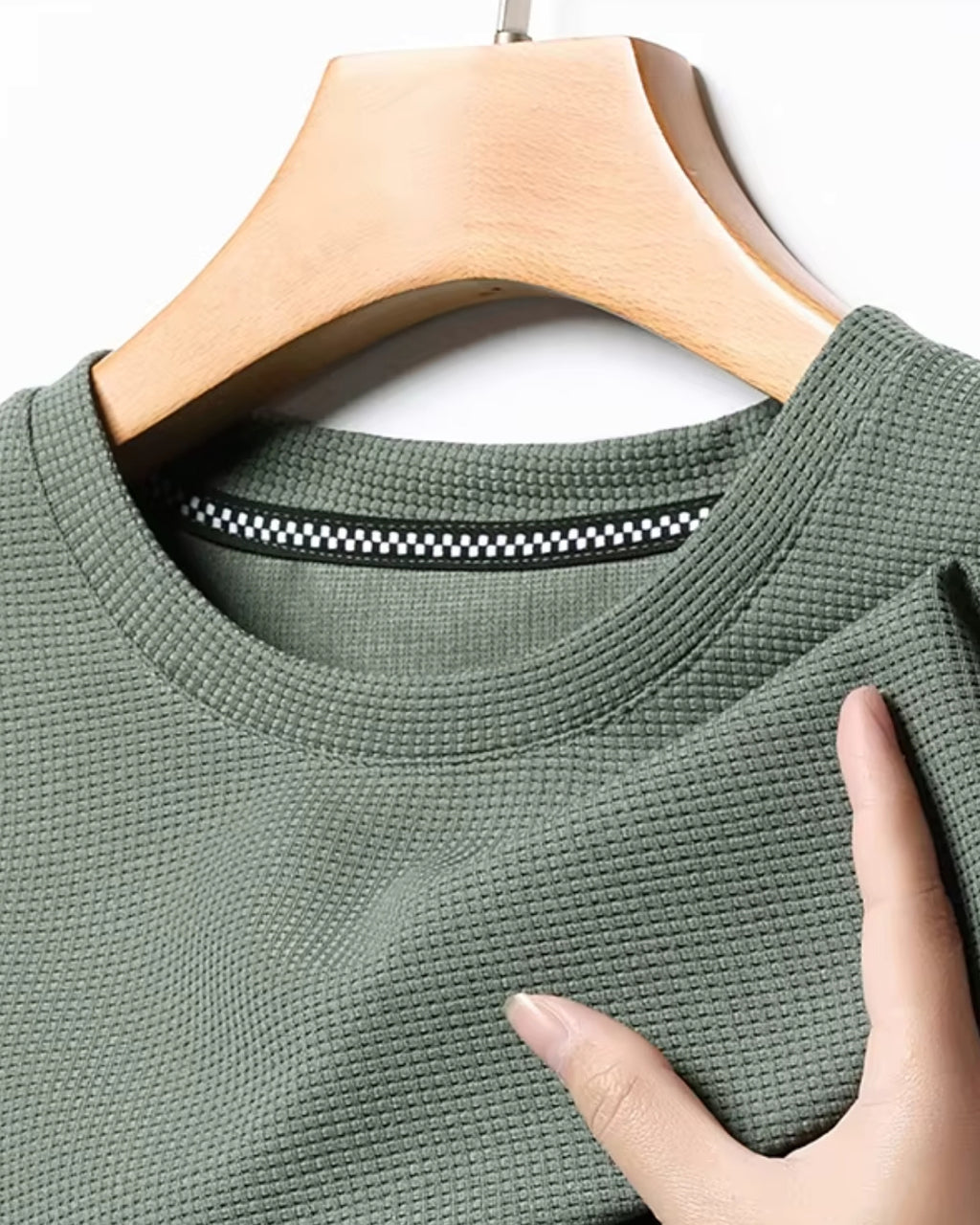 Camiseta Gola Careca Manga Curta Textura Listrada