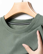 Camiseta Gola Careca Manga Curta Textura Listrada