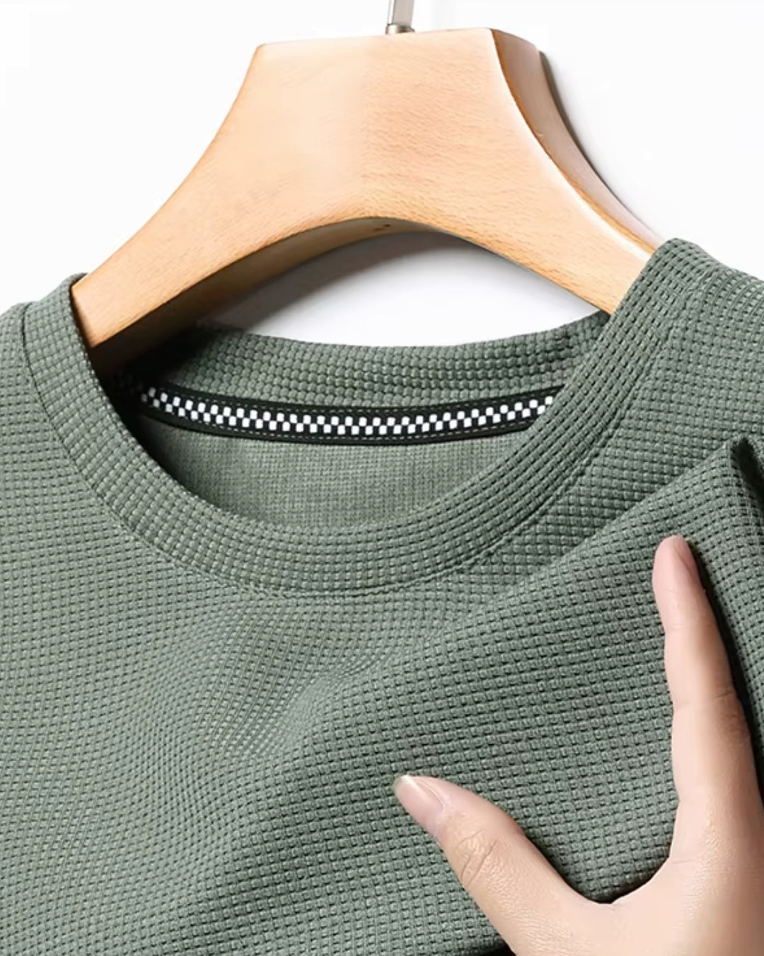 Camiseta Gola Careca Manga Curta Textura Listrada