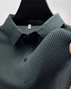 Camisa Polo Manga Curta Trama Texturizada Com Botões